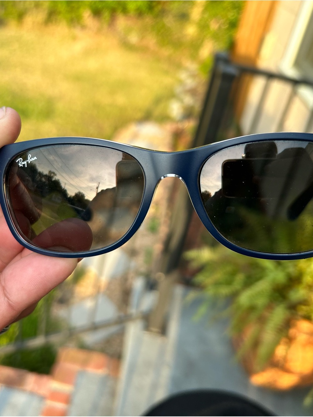 Glasses temple close-up